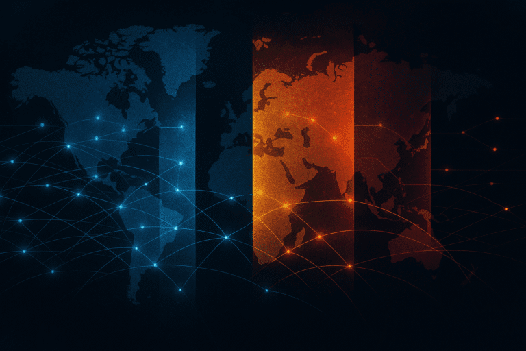 An ninh số và chủ quyền dữ liệu – Bản đồ số toàn cầu bị chia cắt bởi các lớp tường dữ liệu – biểu tượng cho chủ quyền dữ liệu trong kỷ nguyên số