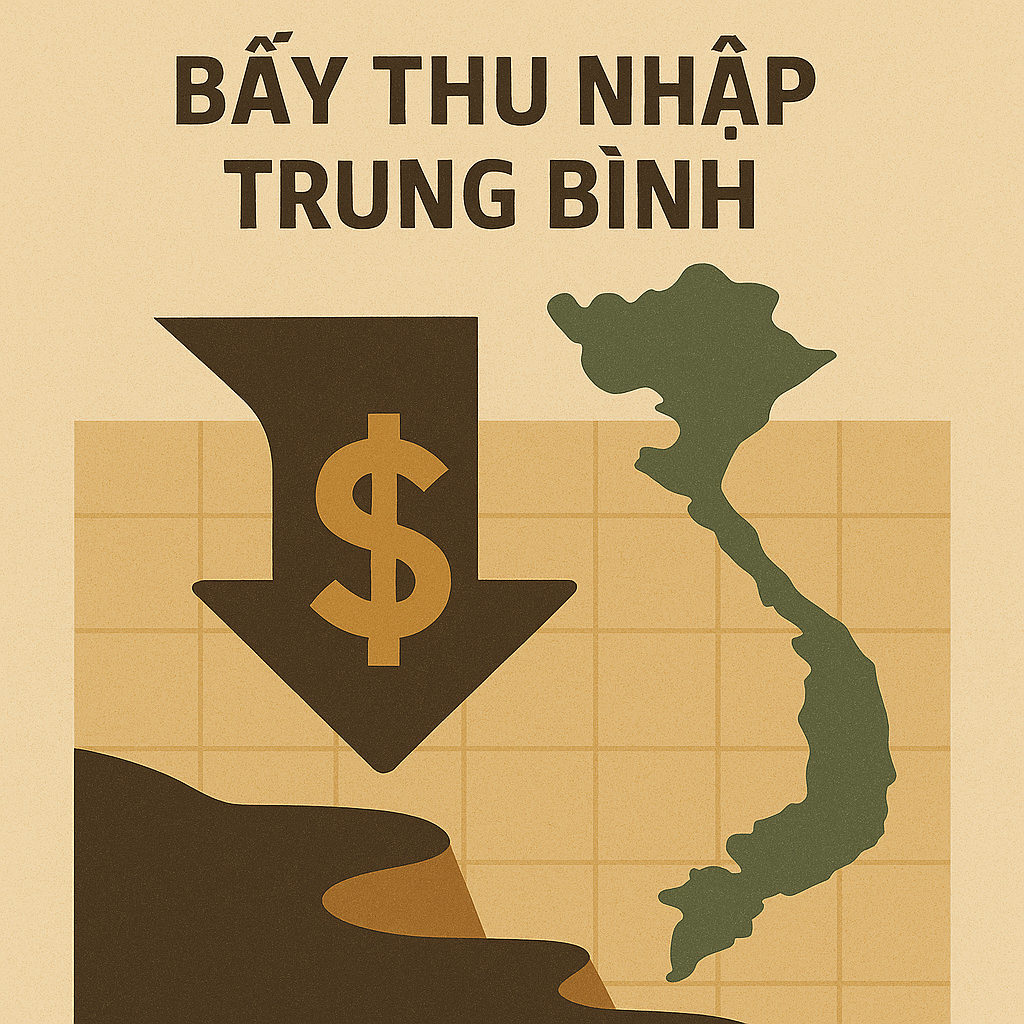 Minh họa bẫy thu nhập trung bình ở Việt Nam – hành trình nửa chừng giữa công xưởng giá rẻ và nền kinh tế tri thức