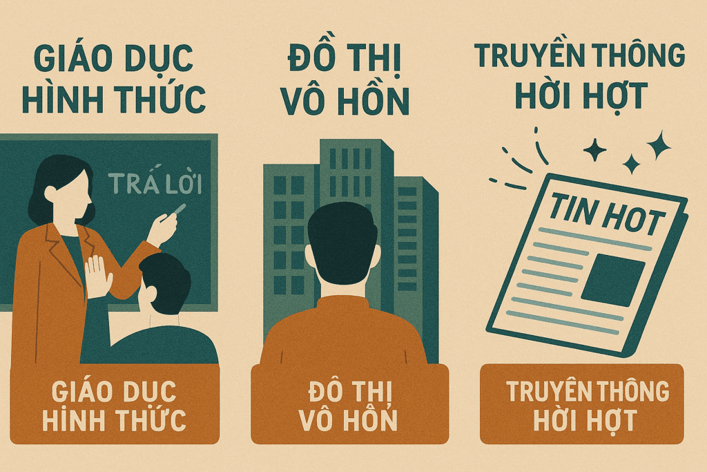 Giáo dục hình thức, đô thị vô hồn và truyền thông hời hợt trong văn hóa Việt Nam